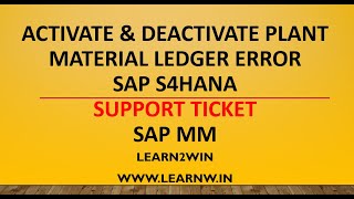 activate plant sap s4hana  deactivate plant sap  material ledger activation  plant activation sap [upl. by Ninerb]