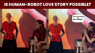 Teri Baaton Mein Aisa Uljha Jiya Kriti Sanon promotes the film with robot Sophia [upl. by Llenej286]