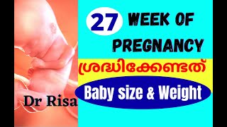 Pregnancy Week by Week Malayalam  27 Weeks Pregnancy Symptoms [upl. by Denise]