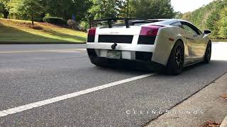 FLAMETHROWER Lamborghini Gallardo 6 speed LOUD straight pipes [upl. by Martie]