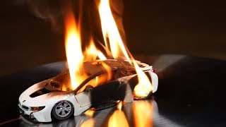 BMW I8 MODEL CAR TOY FIRE 모델 자동차 불쇼 [upl. by Acus604]