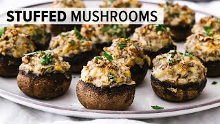 STUFFED MUSHROOMS  the best vegetarian recipe for Thanksgiving amp Christmas [upl. by Iram84]