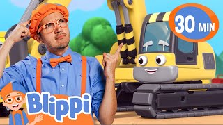 Im An Excavator Excavator Song  BLIPPI  Kids Songs  Trucks and More [upl. by Aiehtela600]