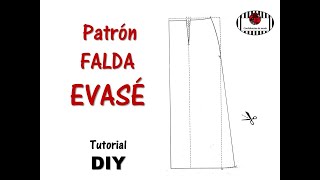 DIY Patrón falda evasé How to make an evase skirt [upl. by Odlaner]