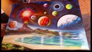 Planets and volcano spray art [upl. by Bush]