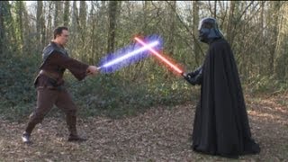 Original Darth Vader Dave Prowse has a Lightsaber Fight with Christian OConnell [upl. by Einal]