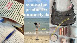 a somewhat productive summer day 🐚  journaling makeups unboxing medical exam visa application [upl. by Alcinia]