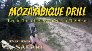 Mozambique Drill Using IDPA Competition Guns  Never Never Safari [upl. by Ahsinam439]