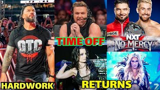 Roman Reigns Hardwork Unbelievable 😱 Pat McAfee Time off Saraya Return in WWE NXT No Mercy Matches [upl. by Constancy]