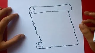 Como dibujar un pergamino paso a paso 2  How to draw a scroll 2 [upl. by Reid822]