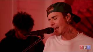 Justin Bieber Peaches Acoustic Live NPR Music [upl. by Haerb]