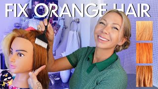 how to fix orange hair from bleaching  2024 [upl. by Edythe]