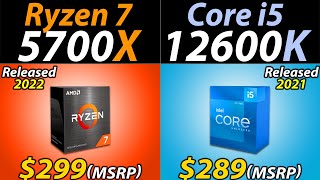 Ryzen 7 5700X vs i512600K  How Much Performance Difference [upl. by Llehcram]