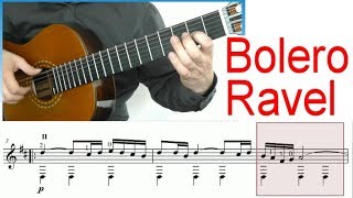 ♫♫ Ravel  Bolero  Guitar Tutorial Score amp TAB [upl. by Ireland345]