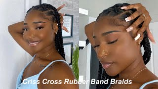 I did the Criss cross rubber band braids on myself  Eva Williams [upl. by Campos]