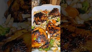 balsamic chicken thighs with veggies chickenrecipe chicken chickenthighrecipes chickenthigh [upl. by Aidualk]