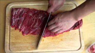 Knife Skills Slicing Steak For Stir Fry [upl. by Ruff330]