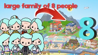 NEW STYLE LARGE FAMILY OF 8 IN AESTHETIC BIG FAMILY HOME TOCA BOCA Ideas  Toca trip home [upl. by Asilec]