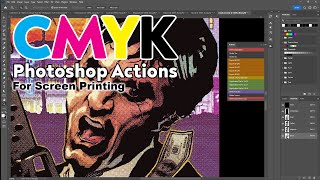 CMYK Separation for Screen Printing  Simple Photoshop Actions [upl. by Waller520]