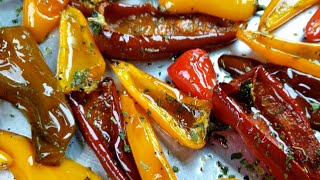 How To Make Roasted Sweet Bell Peppers  Roasted Sweet Bell Peppers Recipe [upl. by Gnoz]