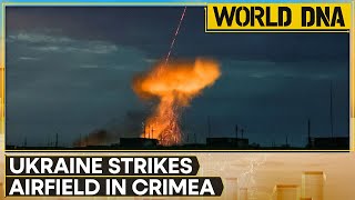 RussiaUkraine War Ukraine says missile forces hit Russian air base in Crimea  WION [upl. by Mount]