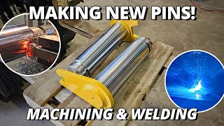 Making NEW Pins for a CAT 657 Scraper Tractor  Machining amp Welding [upl. by Reimer470]