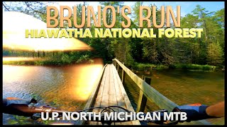 Brunos Run MTB Trail  Hiawatha National Forest  Munising Highway13 4k [upl. by Ellenod853]