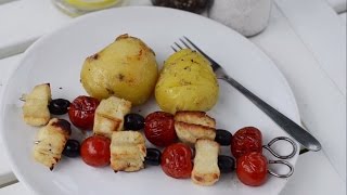 NA GRILU BEZ MASA  Řecké špízy se sýrem halloumi [upl. by Yttam]