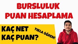 BURSLULUK SINAVI PUAN HESAPLAMA  KAÇ NET KAÇ PUAN [upl. by Pelagias]