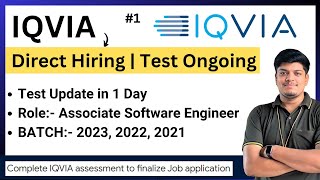 IQVIA Direct Test Hiring  2023 2022 2021  Test Update in 1 Day  Associate Software Engineer Job [upl. by Laspisa612]