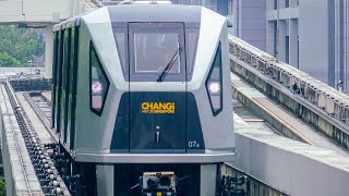 RailWay Skytrain at Changi Singapore Airport Ride from T2 to T1 Скайтрейн в аэропорту Сингапура [upl. by Harvison]