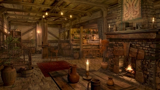 Fireplace Sounds  Medieval Tavern  Inn Ambience  1 hour [upl. by Inatirb]