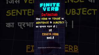 Learn FINITE amp NONFINITE VERB in 30 second  with Govind Pandit  govindsir verb [upl. by Ilarrold485]