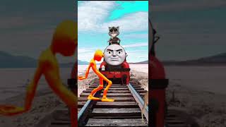 Dame to Casita Dance alien Vs Bhalu railway track baby train shortvideo funny cartoon [upl. by Alehtse987]