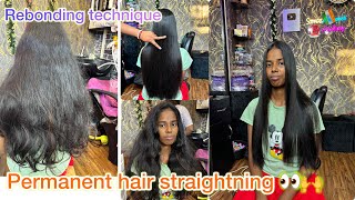 permanent hair straightening permanent hair straightening at home 🏡shortsfeed haircare [upl. by Nyssa890]