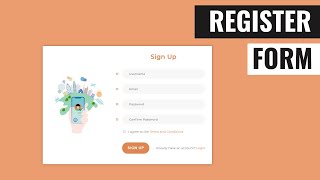 HTML  CSS  Register Form Card [upl. by Boser52]