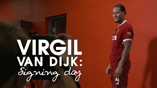 SIGNING DAY VLOG  Virgil van Dijks first day at Liverpool  From the Airport to Anfield [upl. by Idden]