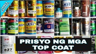 presyo ng mga top coat automotive paint [upl. by Amoritta]