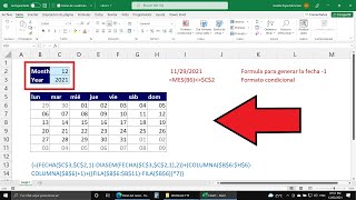 Cómo Crear el Calendario de cualquier Mes en Excel sin equivocarte ¡Usa esta Fórmula [upl. by Anallese]