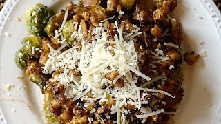 Caramelized Brussel Sprouts with Walnuts and Parmesan Cheese [upl. by Nuris]