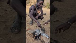 He is preparing the breakfast middle of nowhere ‼️😋food hadzabetribe africa [upl. by Comras]