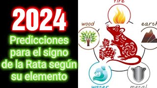 HOROSCOPO CHINO 2024  Predicciones para el signo de la Rata según su elemento para el año 2024 [upl. by Certie]