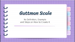 Guttman Scale Its Definition Example and Steps on How to Create It [upl. by Virgy128]