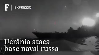 Ucrânia atinge navio em ataque inédito a porto na Rússia  CENAS DA GUERRA [upl. by Caleb]