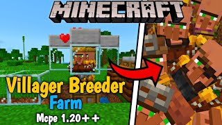 Easy VILLAGER BREEDER Farm Mcpe 120 McpeBedRock [upl. by Ellennahc276]