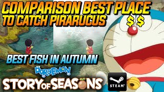 😆 AUTUMN FISHING HUGE MONEY Comparison BEST Place to Catch Pirarucus Doraemon Story Of Seasons [upl. by Assened]