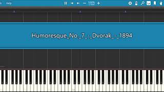 Antonín Dvořák  Humoresque No 7 Op 101 Synthesia Midi [upl. by Dysart]