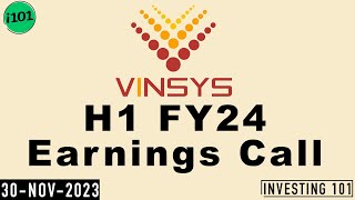 Vinsys IT Services India Ltd H1 FY 24 Earnings Call  Vinsys IT Services Concall  2024 H1 Results [upl. by Godden]