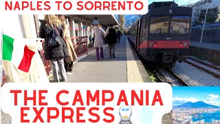 Campania Express train Naples to Sorrento 🇮🇹 4K [upl. by Ardnas]