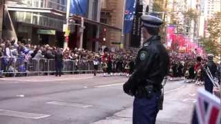 The Scots college pipes and drums Anzac day 2012MTS [upl. by Derron]